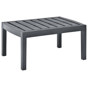 vidaXL, vidaXL Gartentisch Anthrazit 78×55×38 cm Kunststoff