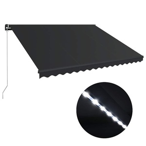 Diverse Hardware, Einziehbare Markise mit LED Handbetrieben 450x300 cm Anthrazit, vidaXL Markise Manuell Einziehbar mit LED 450x300 cm Anthrazit