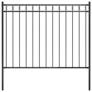 vidaXL, vidaXL Gartenzaun Stahl 1,7x1 m Schwarz, vidaXL Gartenzaun Stahl 1,7x1 m Schwarz