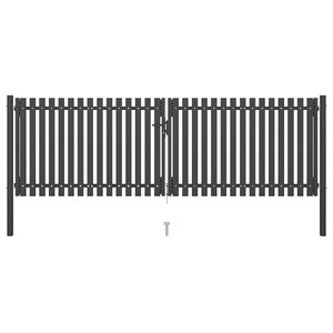 vidaXL, vidaXL Gartentor Stahl 4x1,5 m Anthrazit, vidaXL Gartentor Stahl 4x1,5 m Anthrazit