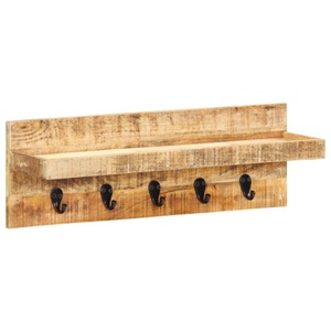 vidaXL, vidaXL Wandgarderobe 60 x 15 x 20 cm Raues Mango-Massivholz, vidaXL Wandgarderobe 60 x 15 x 20 cm Raues Mango-Massivholz