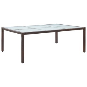 vidaXL, vidaXL Garten-Esstisch Braun 200x150x74 cm Poly Rattan, vidaXL Garten-Esstisch Braun 200x150x74 cm Poly Rattan