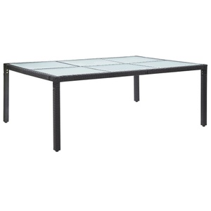 vidaXL, vidaXL Garten-Esstisch Schwarz 200x150x74 cm Poly Rattan, vidaXL Garten-Esstisch Schwarz 200x150x74 cm Poly Rattan
