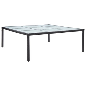 vidaXL, vidaXL Garten-Esstisch Schwarz 200×200×74 cm Poly Rattan, vidaXL Garten-Esstisch Schwarz 200×200×74 cm Poly-Rattan