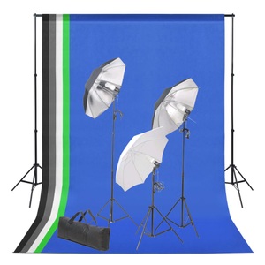 vidaXL, vidaXL Fotostudio-Kit mit Hintergrund und Beleuchtungsset, vidaXL Fotostudio Set mit Hintergrund und Lampen-Set