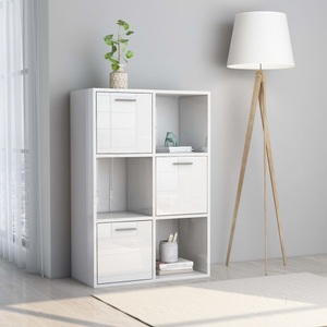 vidaXL, vidaXL Lagerschrank Hochglanz-Weiß 60 x 29,5 x 90 cm Spanplatte, vidaXL Lagerschrank Hochglanz-Weiß 60x29,5x90 cm Holzwerkstoff