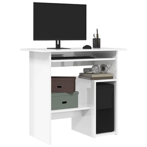 vidaXL, vidaXL Schreibtisch Hochglanz-Weiß 80 x 45 x 74 cm Spanplatte