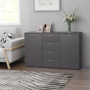 vidaXL, vidaXL Sideboard Grau 120×35,5×75 cm Spanplatte