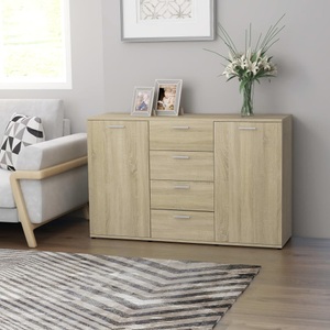 vidaXL, vidaXL Sideboard Sonoma-Eiche 120×35,5×75 cm Spanplatte, vidaXL Sideboard Sonoma-Eiche 120x35,5x75 cm Holzwerkstoff