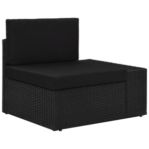 Diverse Hardware, Ecksofa Modular mit linksseitiger Armlehne Poly Rattan Schwarz