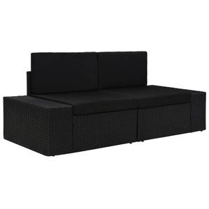 Diverse Hardware, Modulares 2-Sitzer-Sofa Poly Rattan Schwarz, vidaXL Modulares 2-Sitzer-Sofa Poly Rattan Schwarz