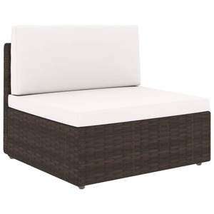 Diverse Hardware, Modulares Mittelsofa Poly Rattan Braun, 