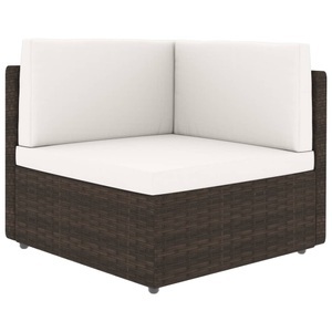 Diverse Hardware, Modulares Ecksofa Poly Rattan Braun, 