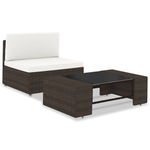 Diverse Hardware, 2-tlg. Garten-Lounge-Set Poly Rattan Braun