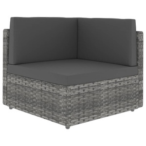 Diverse Hardware, Modulares Ecksofa Poly Rattan Grau, 