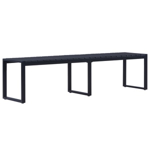 vidaXL, vidaXL Gartenbank 180 cm PS-Platte Schwarz, vidaXL Gartenbank 180 cm PS-Platte Schwarz