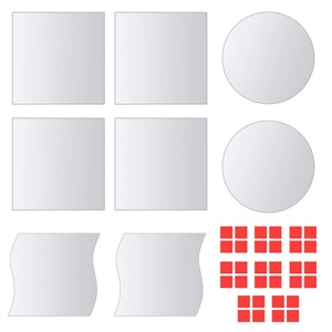 Diverse Hardware, 16-tlg. Spiegelfliesen-Set Verschiedene Formen Glas, vidaXL 16-tlg. Spiegelfliesen-Set Verschiedene Formen Glas