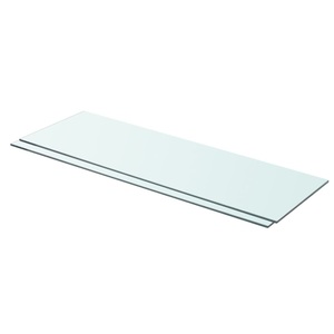 vidaXL, vidaXL Regalböden 2 Stk. Glas Transparent 80 x 25 cm, vidaXL Regalböden 2 Stk. Glas Transparent 80x25 cm