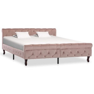 vidaXL, vidaXL Bettgestell Rosa Samt 160x200 cm