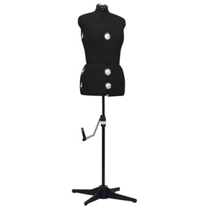 vidaXL, vidaXL Schneiderpuppe Verstellbar Weiblich Schwarz M Größe 40-46, vidaXL Schneiderpuppe Verstellbar Weiblich Schwarz M Größe 40-46