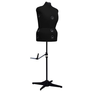vidaXL, vidaXL Schneiderpuppe Verstellbar Weiblich Schwarz L Größe 44-50, vidaXL Schneiderpuppe Verstellbar Weiblich Schwarz L Größe 44-50