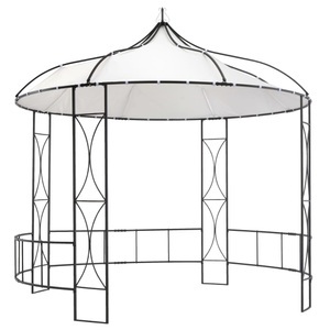 vidaXL, vidaXL Pavillon 300 x 290 cm Weiß Rund, vidaXL Pavillon 300 x 290 cm Weiß Rund