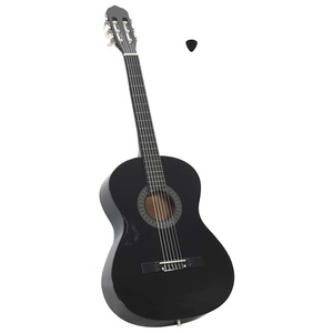 vidaXL, vidaXL Klassikgitarre für Anfänger Schwarz 4/4 39