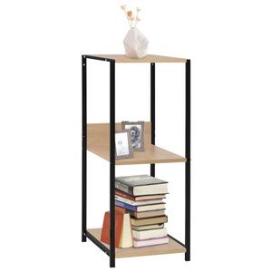 vidaXL, vidaXL Kleines Bücherregal Schwarz Eichefarben 33,5x39,6x79,7cm, vidaXL Kleines Bücherregal Schwarz Eichefarben 33,5x39,6x79,7cm