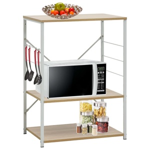 vidaXL, Mikrowellenregal Mikrowellenregal, vidaXL Mikrowellenregal Weiß Eiche 60×39,6×79,5 cm Holzwerkstoff