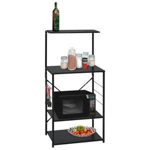 vidaXL, vidaXL Mikrowellenregal Schwarz 60×39,6×123 cm Spanplatte, vidaXL Mikrowellenregal Schwarz 60x39,6x123 cm Holzwerkstoff
