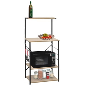 Diverse Hardware, Mikrowellenregal Schwarz Eichenoptik 60x39,6x123 cm Spanplatte, vidaXL Mikrowellenregal Schwarz Eiche 60x39,6x123 cm Holzwerkstoff