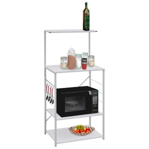 vidaXL, vidaXL Mikrowellenregal Weiß 60×39,6×123 cm Spanplatte, vidaXL Mikrowellenregal Weiß 60x39,6x123 cm Holzwerkstoff
