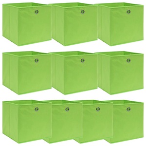 vidaXL, vidaXL Aufbewahrungsboxen 10 Stk. Grün 32×32×32 cm Stoff, vidaXL Aufbewahrungsboxen 10 Stk. Grün 32x32x32 cm Stoff