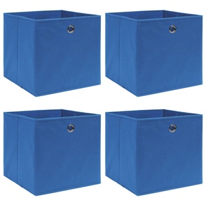 vidaXL, vidaXL Aufbewahrungsboxen 4 Stk. Blau 32×32×32 cm Stoff, vidaXL Aufbewahrungsboxen 4 Stk. Blau 32x32x32 cm Stoff