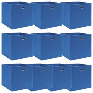 vidaXL, vidaXL Aufbewahrungsboxen 10 Stk. Blau 32×32×32 cm Stoff, vidaXL Aufbewahrungsboxen 10 Stk. Blau 32x32x32 cm Stoff