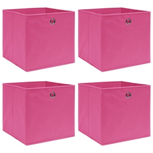 vidaXL, vidaXL Aufbewahrungsboxen 4 Stk. Rosa 32×32×32 cm Stoff, vidaXL Aufbewahrungsboxen 4 Stk. Rosa 32x32x32 cm Stoff