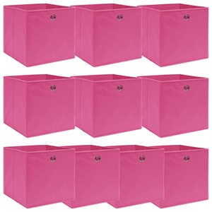 vidaXL, vidaXL Aufbewahrungsboxen 10 Stk. Rosa 32×32×32 cm Stoff, vidaXL Aufbewahrungsboxen 10 Stk. Rosa 32x32x32 cm Stoff