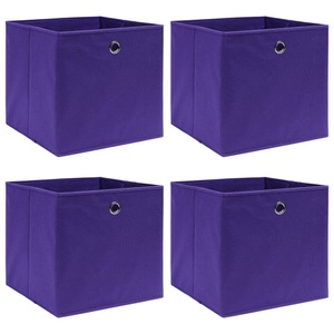vidaXL, vidaXL Aufbewahrungsboxen 4 Stk. Lila 32×32×32 cm Stoff, vidaXL Aufbewahrungsboxen 4 Stk. Lila 32x32x32 cm Stoff