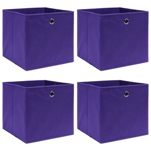 vidaXL, vidaXL Aufbewahrungsboxen 4 Stk. Lila 32×32×32 cm Stoff, vidaXL Aufbewahrungsboxen 4 Stk. Lila 32x32x32 cm Stoff