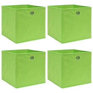 vidaXL, vidaXL Aufbewahrungsboxen 4 Stk. Grün 32×32×32 cm Stoff, vidaXL Aufbewahrungsboxen 4 Stk. Grün 32x32x32 cm Stoff