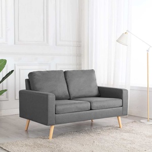 vidaXL, vidaXL 2-Sitzer-Sofa Hellgrau Stoff