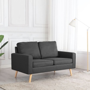 vidaXL, vidaXL 2-Sitzer-Sofa Dunkelgrau Stoff