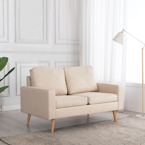 vidaXL, vidaXL 2-Sitzer-Sofa Creme Stoff, vidaXL 2-Sitzer-Sofa Creme Stoff