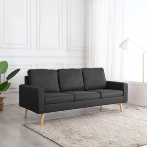 vidaXL, vidaXL 3-Sitzer-Sofa Dunkelgrau Stoff