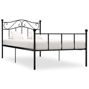 vidaXL, vidaXL Bettgestell Schwarz Metall 90×200 cm