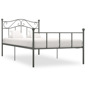 vidaXL, vidaXL Bettgestell Grau Metall 90×200 cm