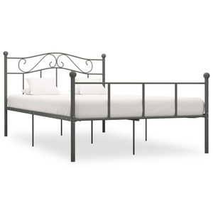 vidaXL, vidaXL Bettgestell Grau Metall 160×200 cm