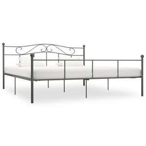 vidaXL, vidaXL Bettgestell Grau Metall 180×200 cm