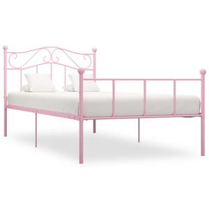 vidaXL, vidaXL Bettgestell Rosa Metall 90×200 cm