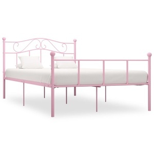 Diverse Hardware, Bettgestell Rosa Metall 160x200 cm, vidaXL Bettgestell Rosa Metall 160x200 cm